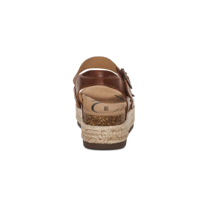 AETREX PAULA PLATFORM WEDGE SANDAL WALNUT