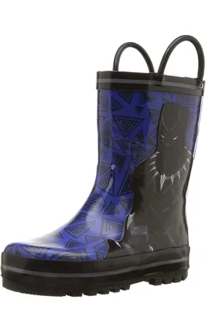 Boys Black Panther Rubber Rain Boots