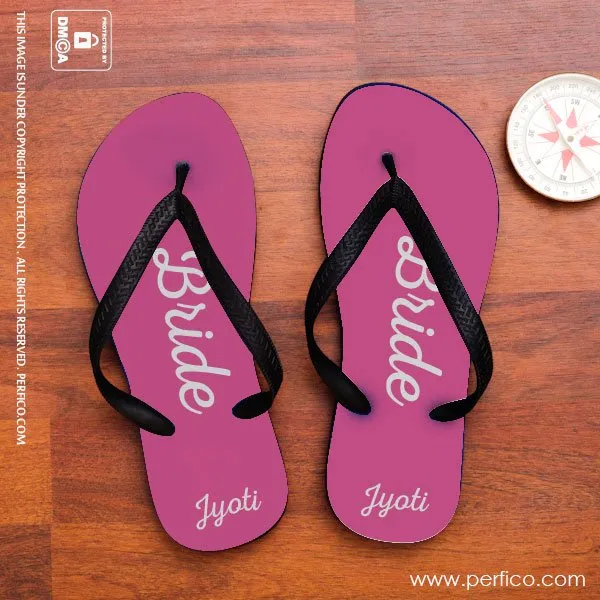 Bride and Groom © Personalized Flip Flops - 2 Pairs