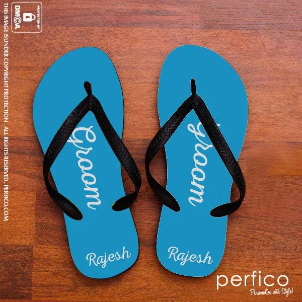 Bride and Groom © Personalized Flip Flops - 2 Pairs