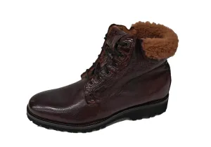 Calzoleria Toscana Shearling Boot Burgundy (4060), Italian Made