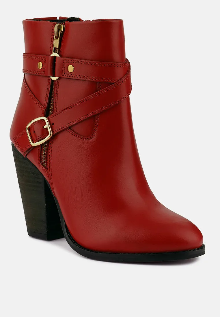 Cat-Track Leather Ankle Boots