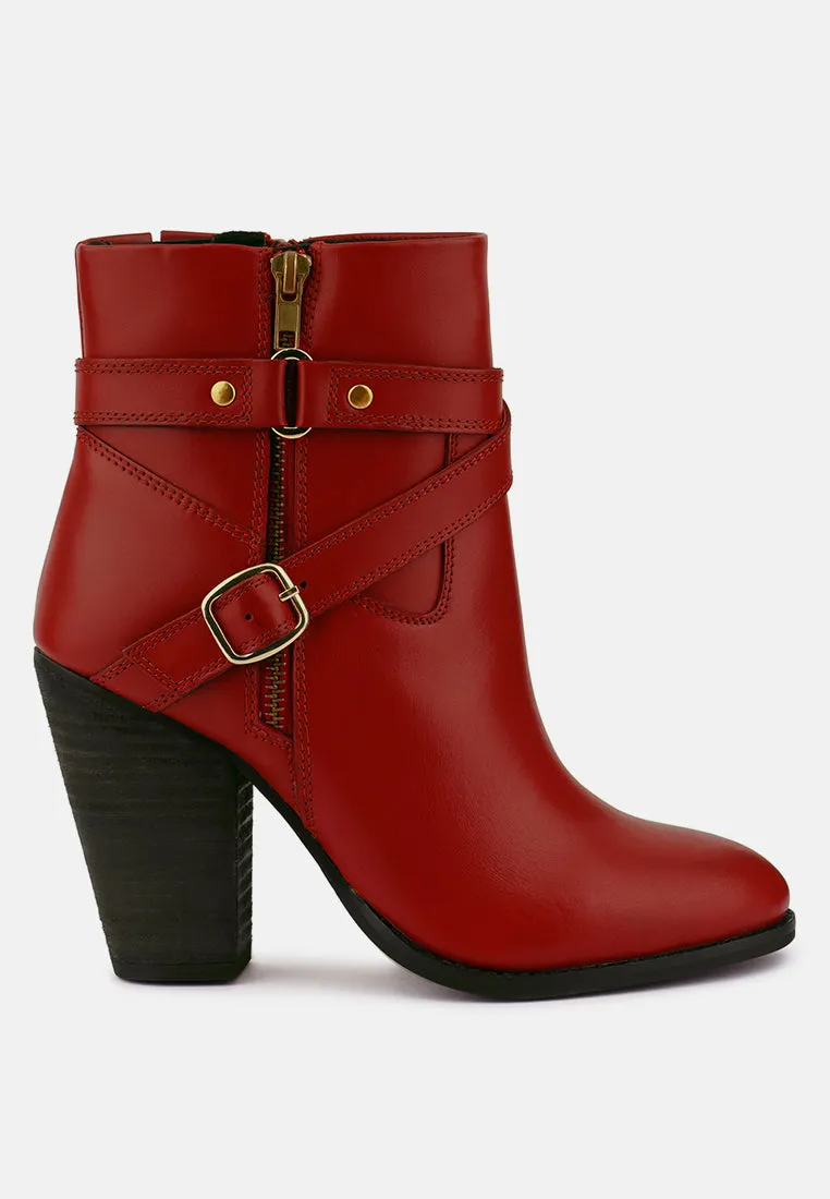 Cat-Track Leather Ankle Boots