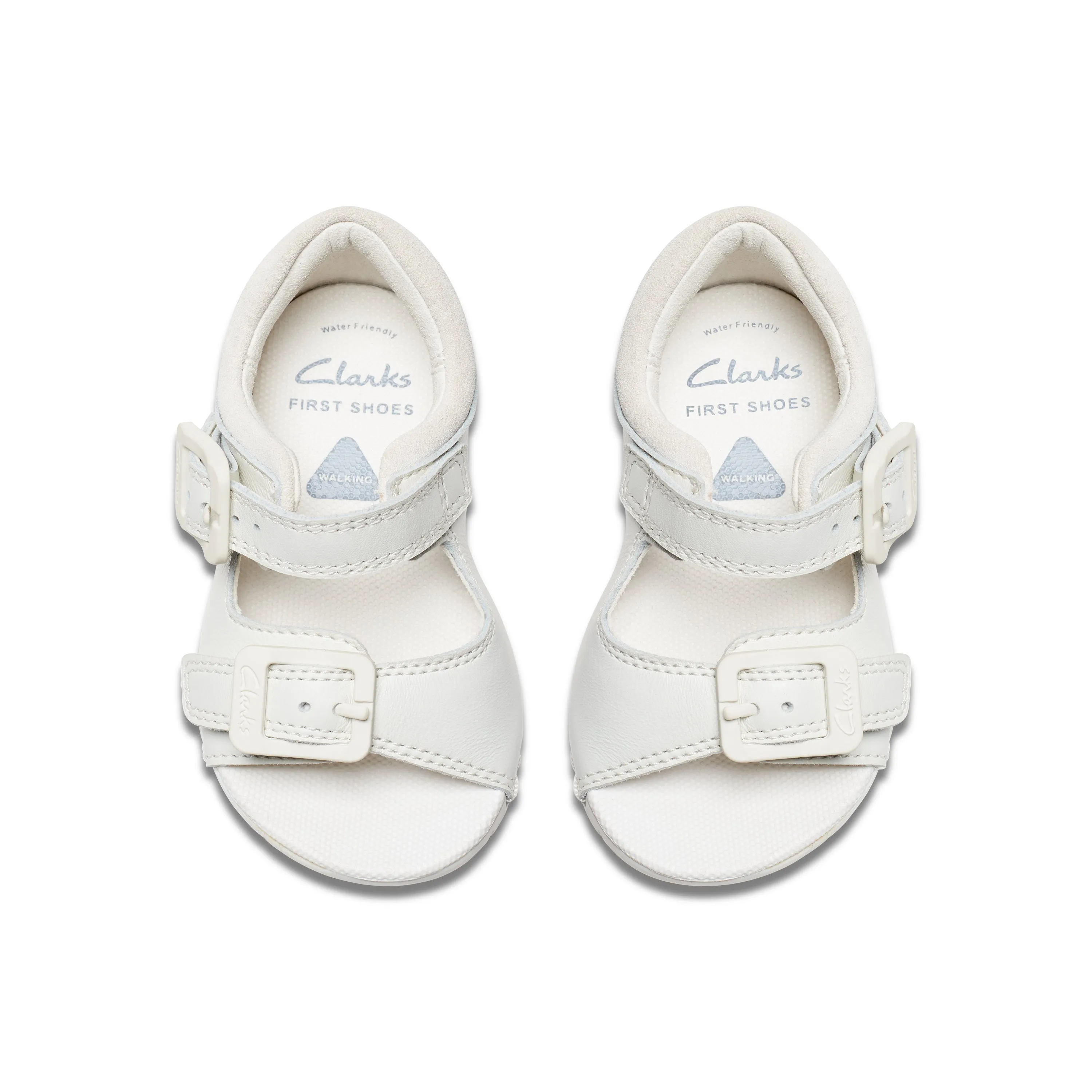 Clarks Baha Beach T White Buckle Sandals