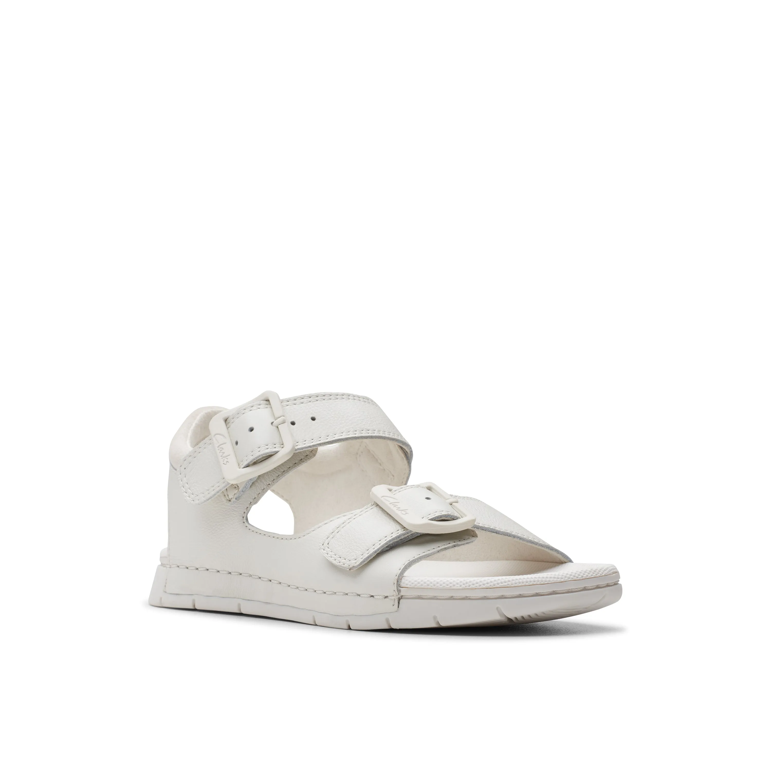 Clarks Baha Beach White Buckle Sandal