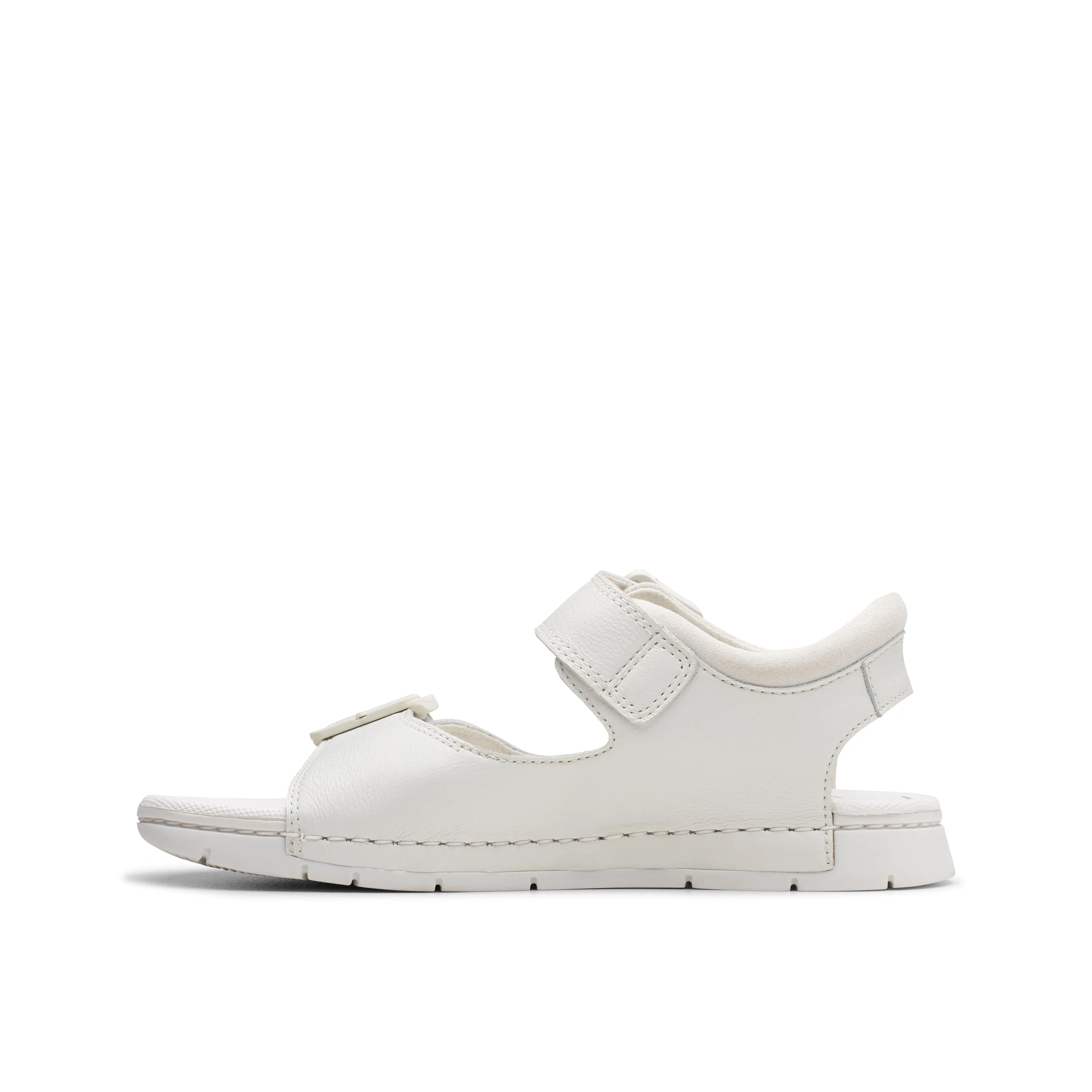 Clarks Baha Beach White Buckle Sandal