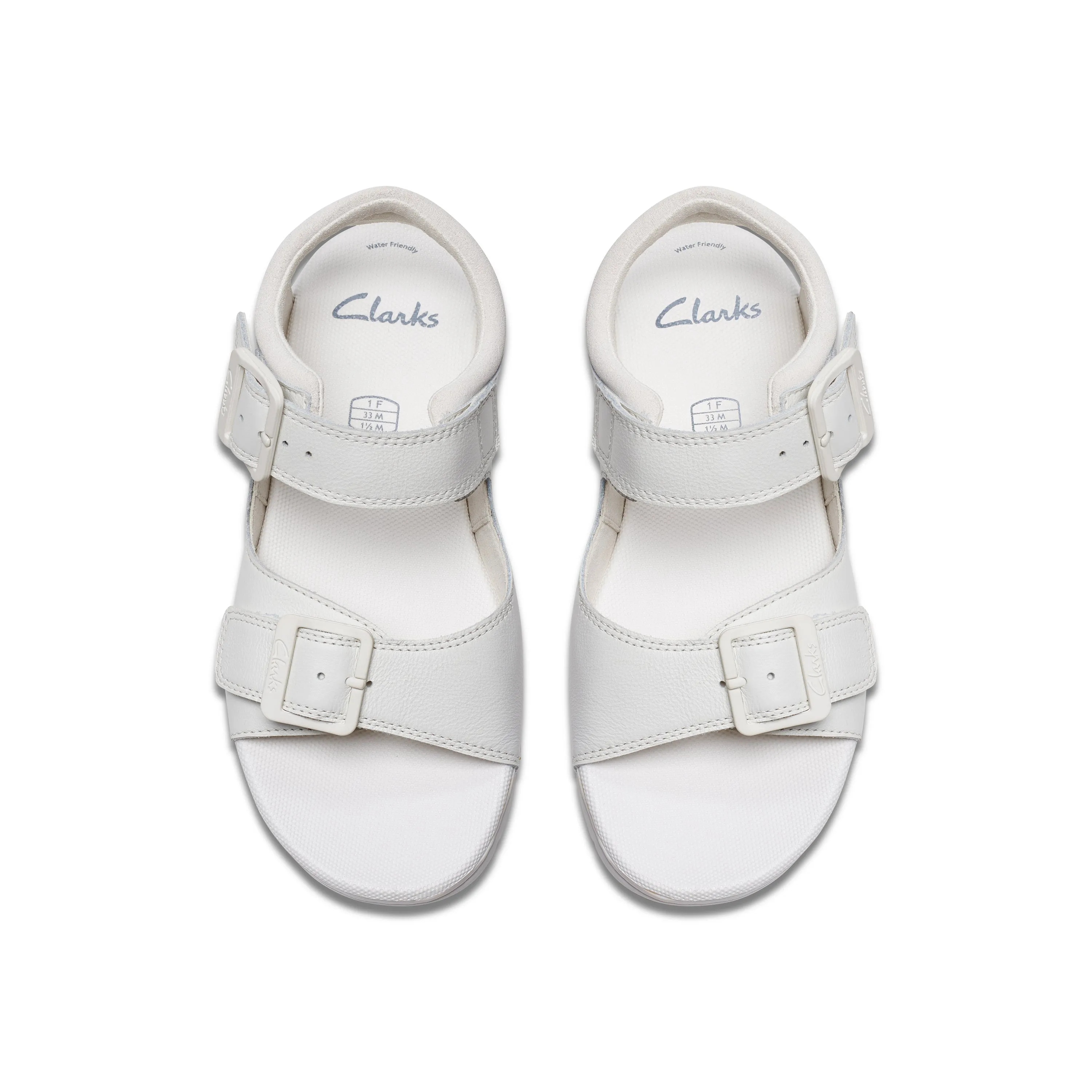 Clarks Baha Beach White Buckle Sandal