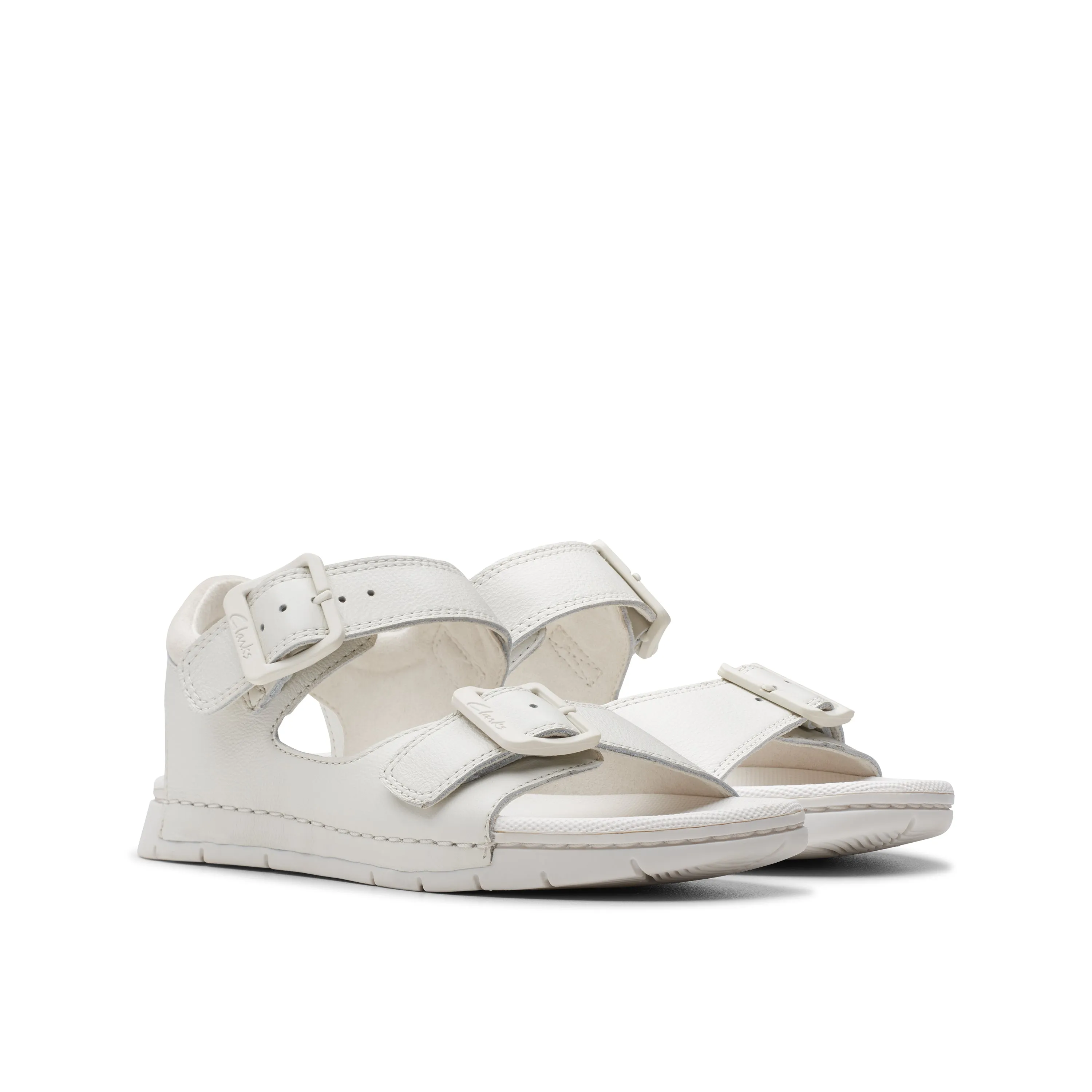 Clarks Baha Beach White Buckle Sandal