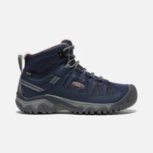 Keen Women's Targhee III Waterproof Mid Hiking Boot in Grey & Magnet/Atlantic Blue Available in Wides