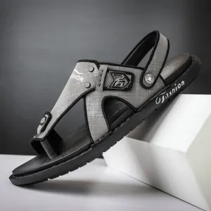 kkboxly kkboxly Men Microfiber Leather Two-Ways Soft Breathable Non-Slip Casual Outdoor Sandals