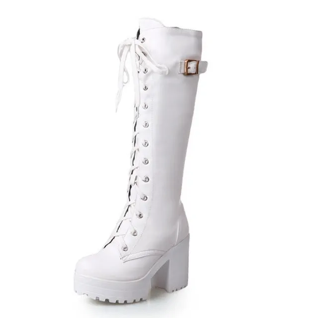 Knee High Buckle Thick Winter Snow Boots