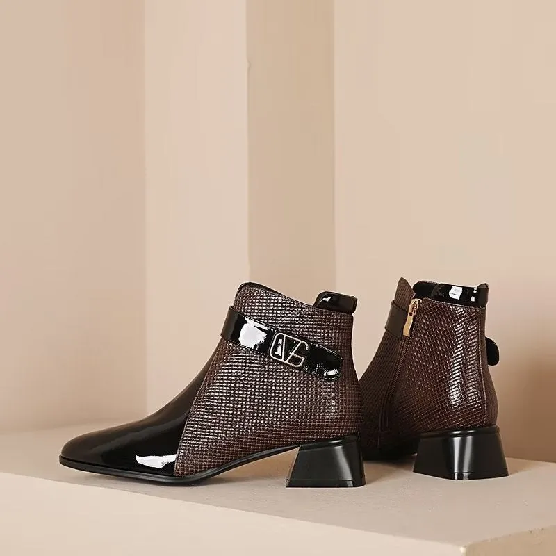 Luxury Exotic-Pattern Modish Ankle Boots