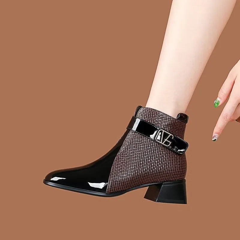 Luxury Exotic-Pattern Modish Ankle Boots