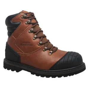 Men's 7" Steel Toe Work Boot Redish Brown Leather Boots