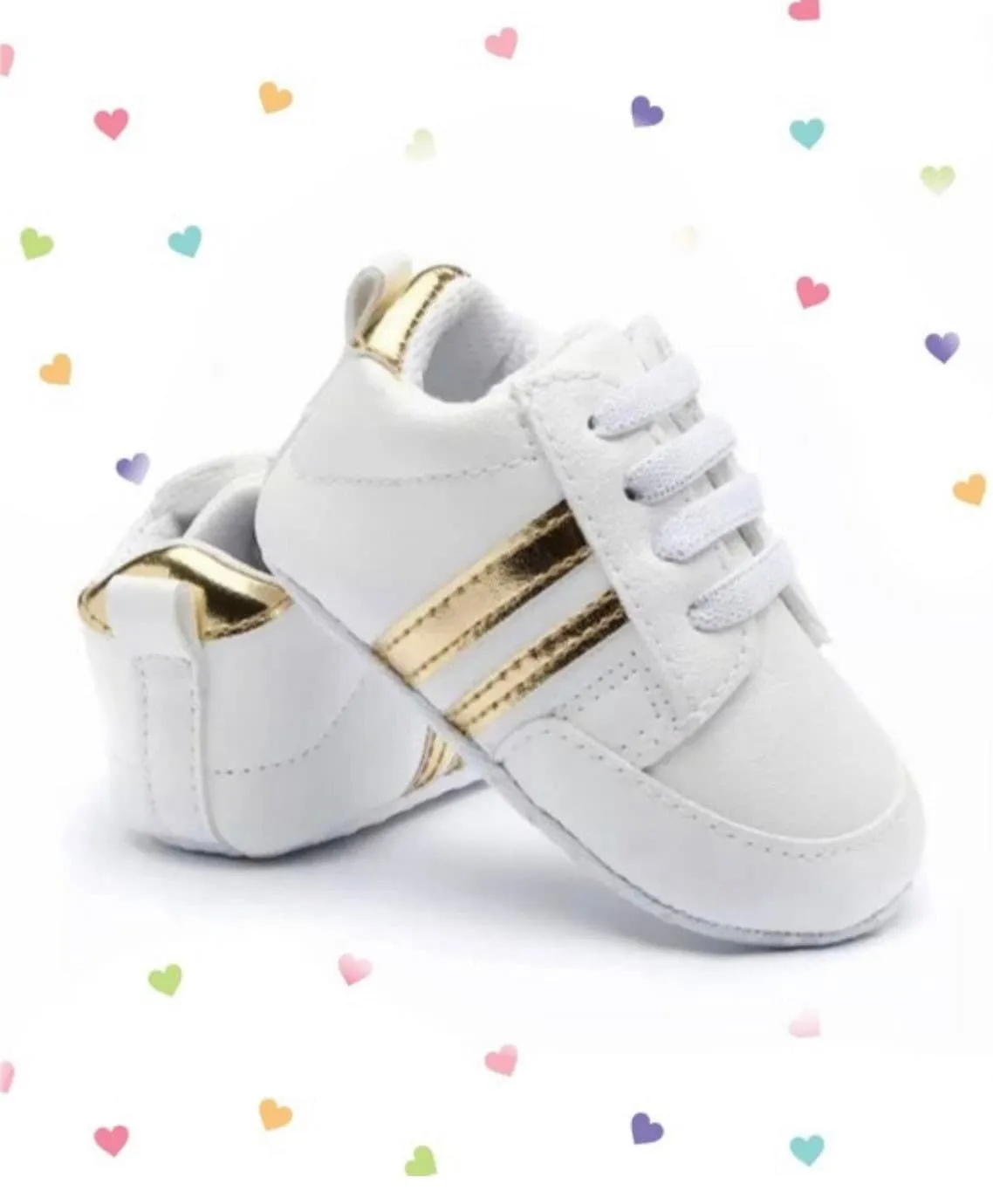 Razz Baby sneakers - 2 stripes on Vegan Leather - First Walker Shoes