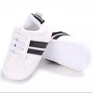 Razz Baby sneakers - 2 stripes on Vegan Leather - First Walker Shoes