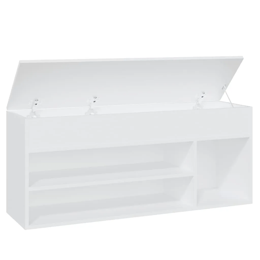 Shoe Bench White 105x30x45 cm Chipboard