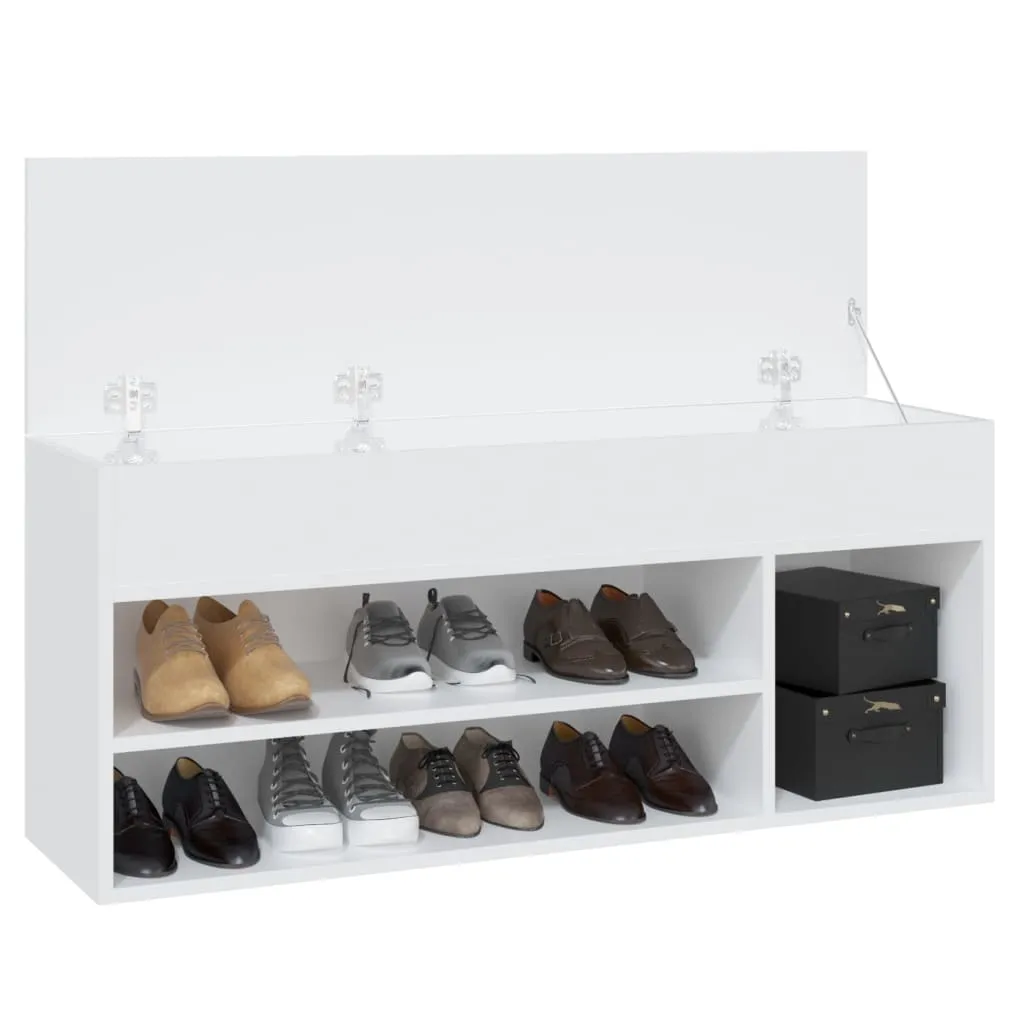 Shoe Bench White 105x30x45 cm Chipboard