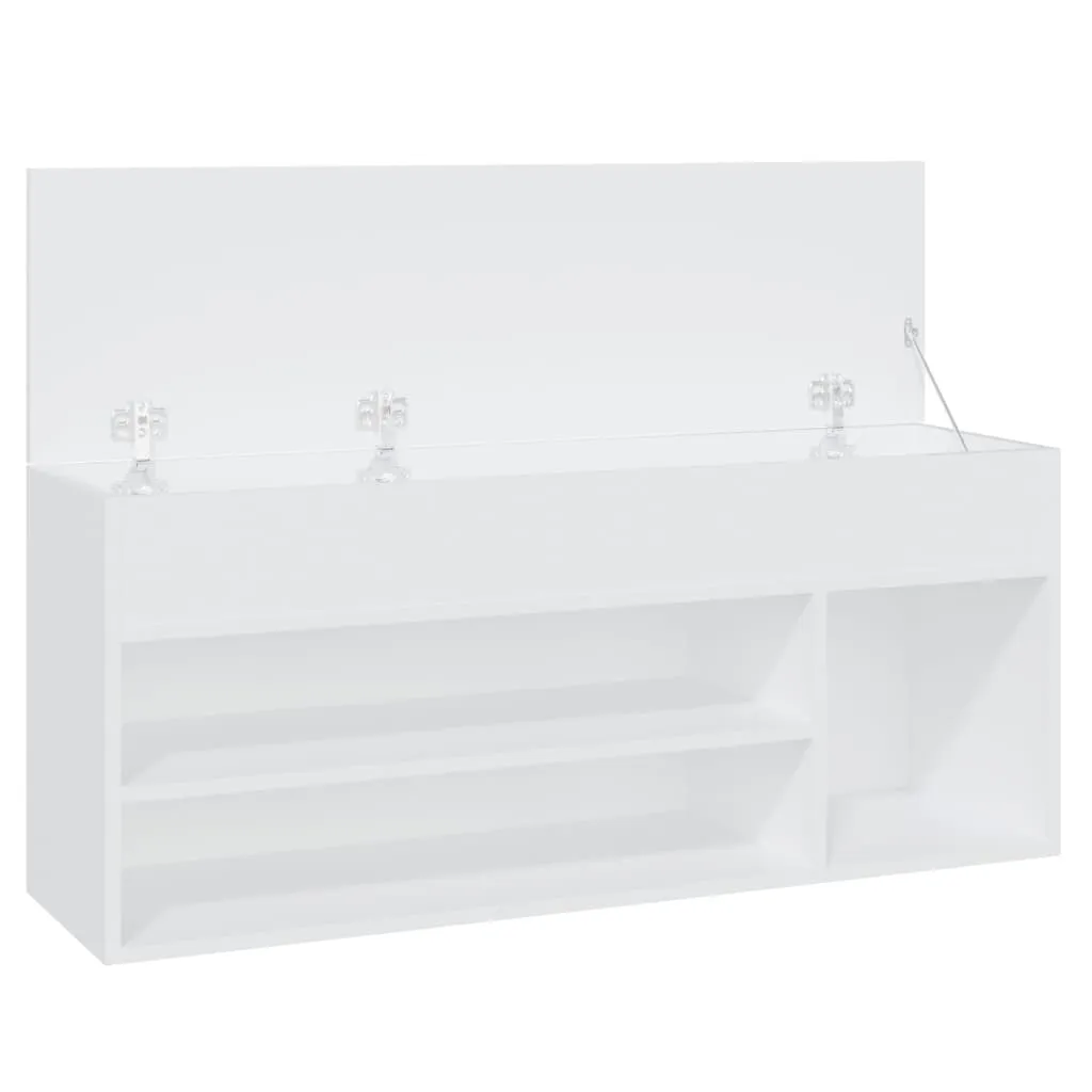 Shoe Bench White 105x30x45 cm Chipboard