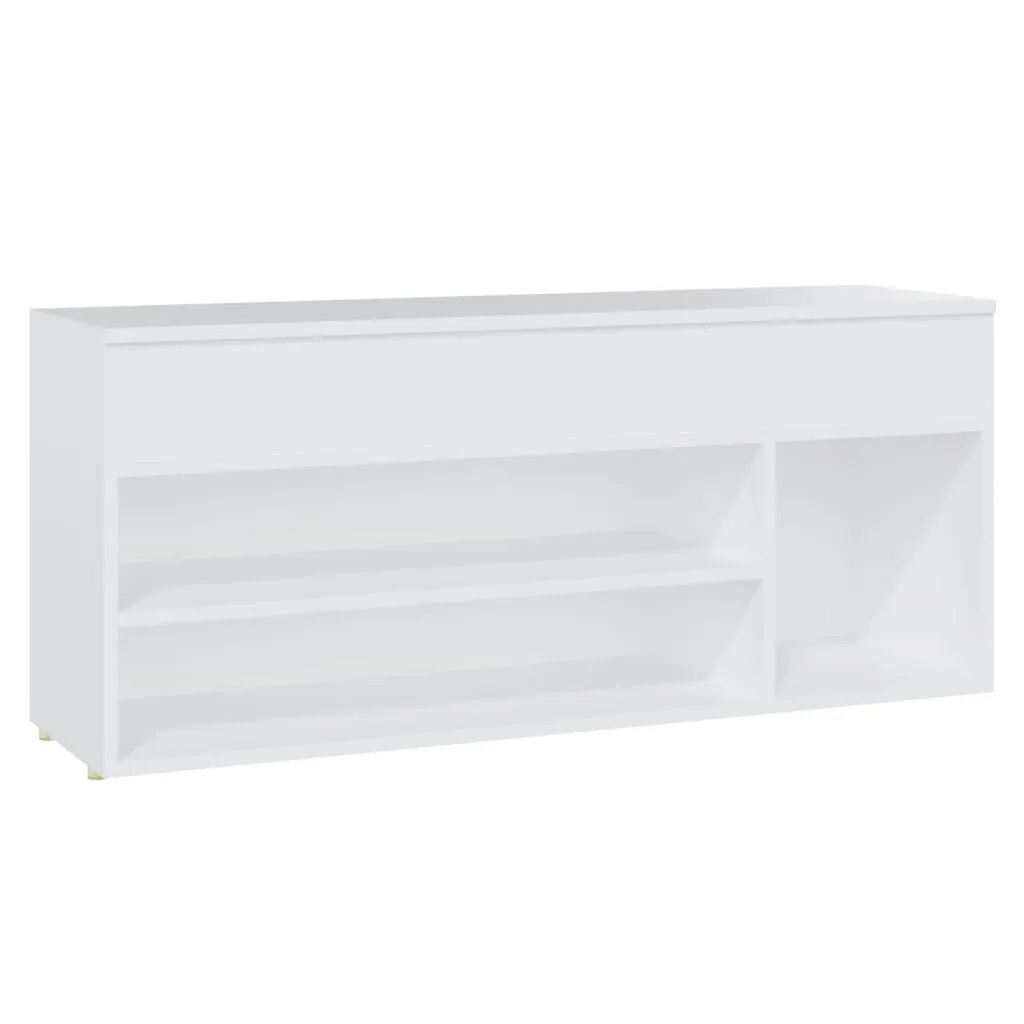 Shoe Bench White 105x30x45 cm Chipboard