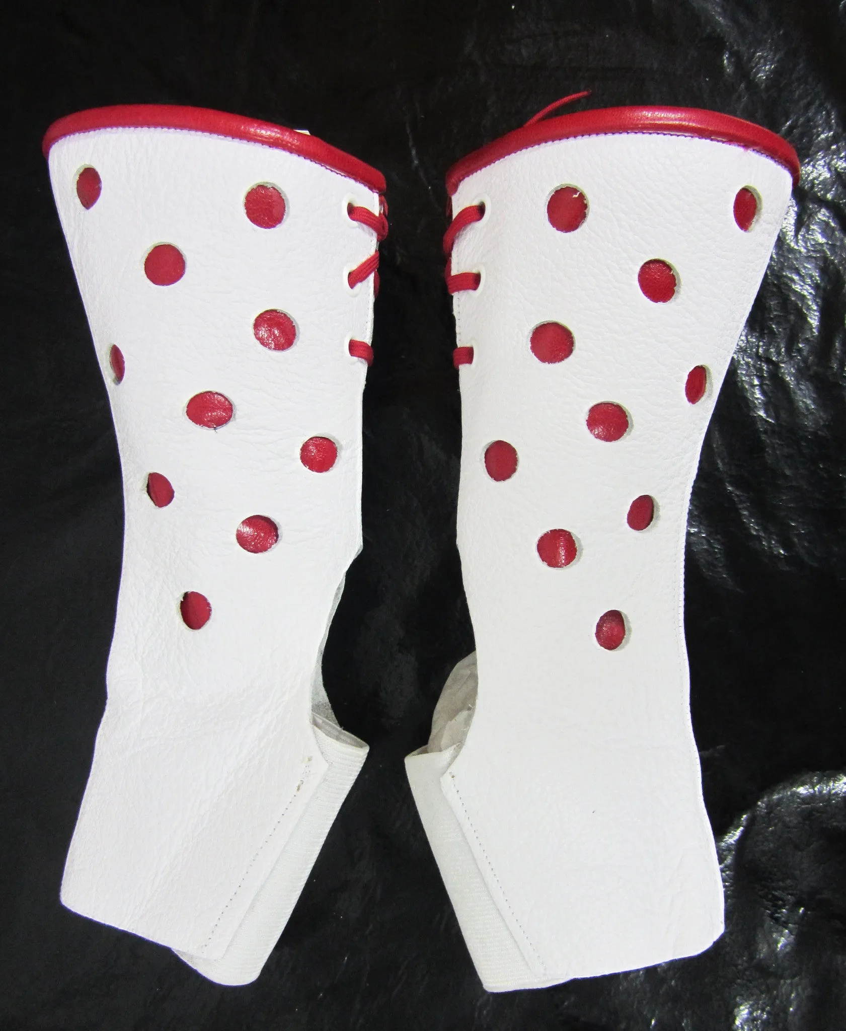 SHORT Polkadot Red & White AERIAL BOOTS Child/small Adult size