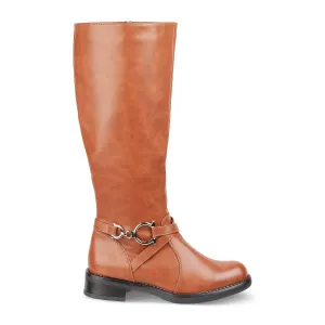 The Forsaa Tan Women's Knee-length Boots Tresmode