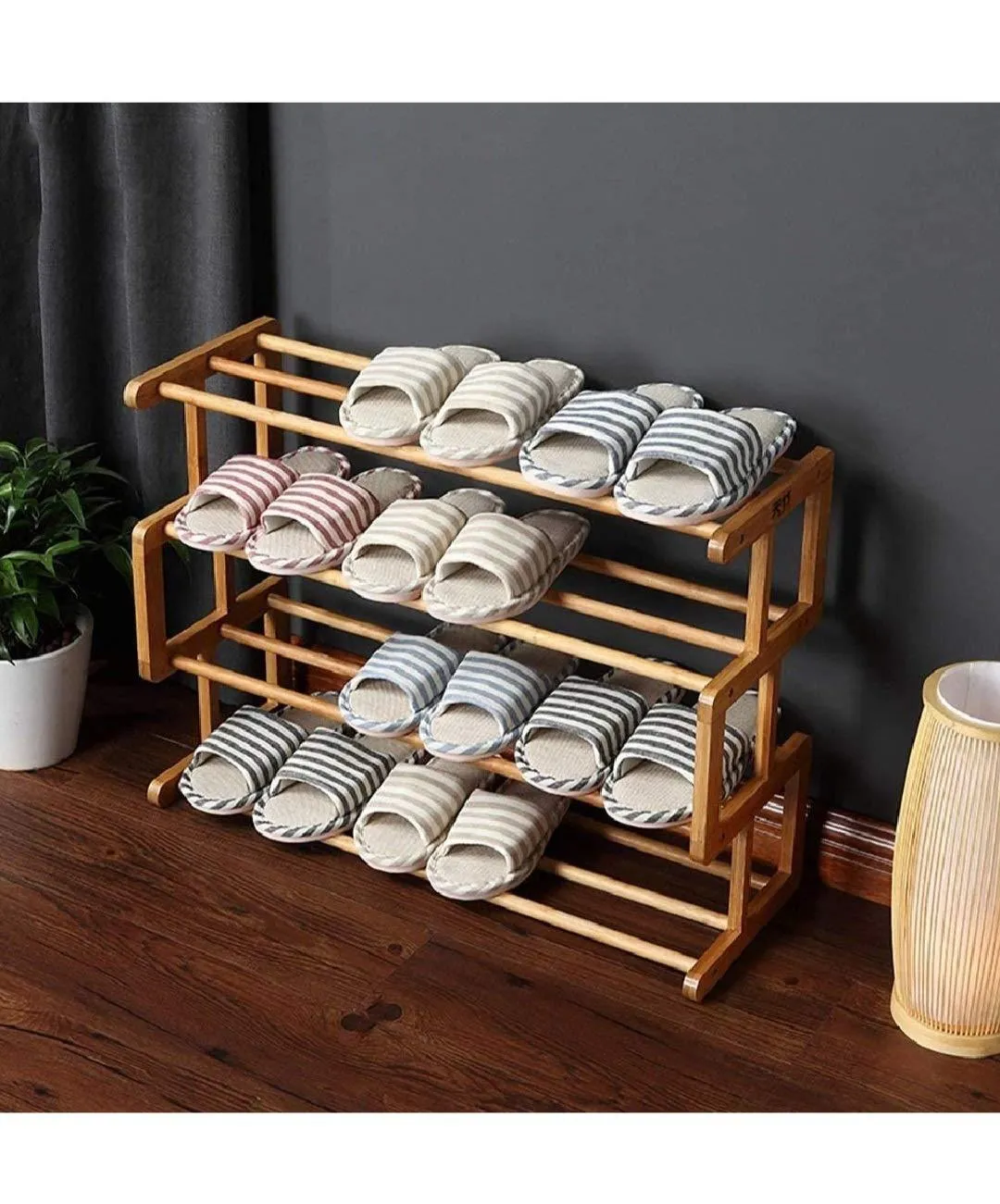 Wooden Handmade Stylish Solid Sheesham Wood Shoe Rack